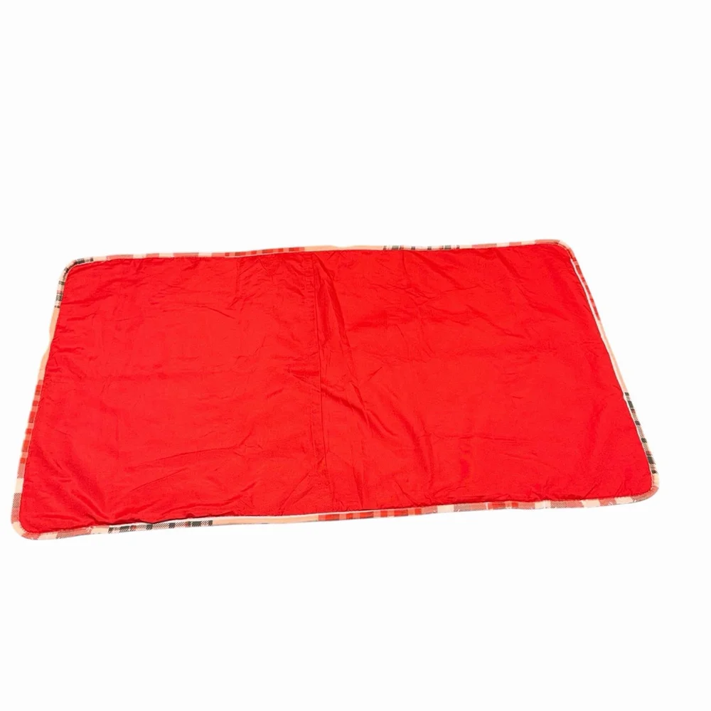King Christmas Pillow Sham Red Buffalo Plaid Reindeer Quilt Lodge Cabincore